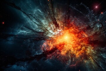 Obraz na płótnie Canvas Ethereal Display of Supernova Explosion, Generative AI