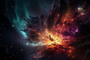 Obraz premium Ethereal Display of Supernova Explosion, Generative AI