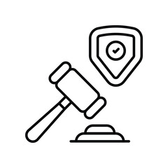 Law Insurance icon Stock illustration.