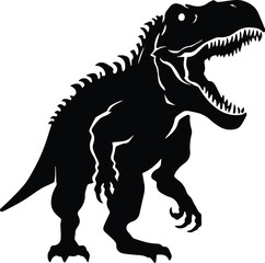 T-rex Logo Monochrome Design Style
