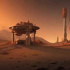 sunset in the desert