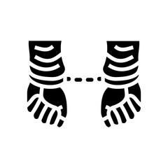 handcuffed hands crime glyph icon vector illustration