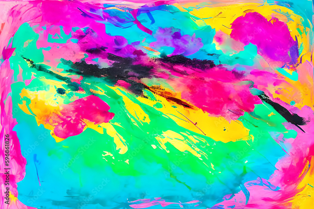 Poster an artistic and abstract greeting card with a mixed media and colorful design