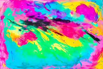 An artistic and abstract greeting card with a mixed media and colorful design