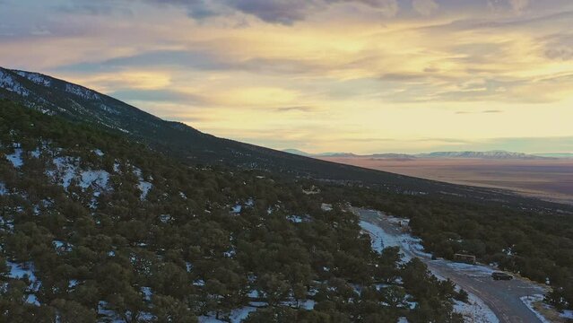 Aerial of scenic lookout on a byway in Denver Colorado