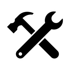 wrench and hammer tool icon
