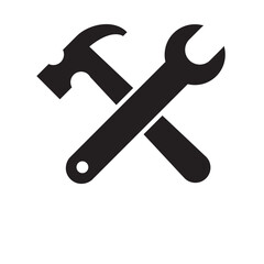 wrench hammer, tools icon