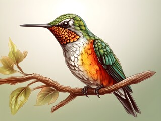 Fototapeta premium bird on a branch (Generative AI)