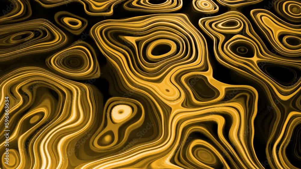 Poster bright moving liquid with marble pattern. design. beautiful 3d pattern of moving curved lines on bla