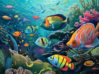 Obraz na płótnie Canvas fish in aquarium (Generative AI)