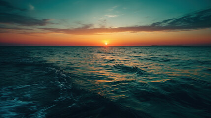 Naklejka na ściany i meble sunset over the sea. Generaive Ai