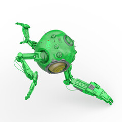 bot ball is landing on top view