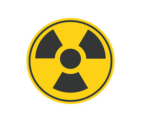Radiation Hazard Warning Yellow Sign.