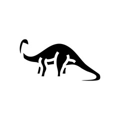 diplodocus dinosaur animal glyph icon vector illustration