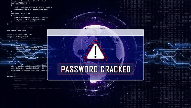 PASSWORD CRACKED and Earth Connections Network, Animation, Background, Loop, 4k
