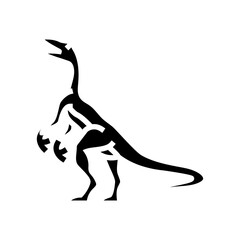 compsognathus dinosaur animal glyph icon vector illustration