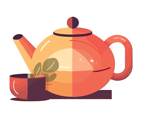 Hot tea poured from old fashioned teapot