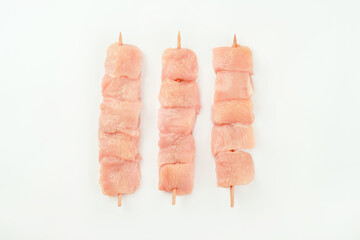 Chicken skewers.Chicken breast Fillets.Raw chicken.Ogranic food,healthy eating.Procurement for...