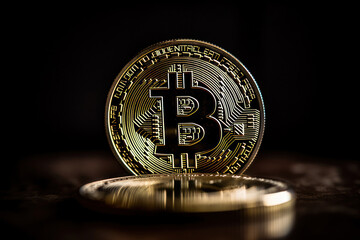 Striking Gold: Valuable Bitcoin Coin with Logo