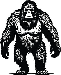 Bigfoot Logo Monochrome Design Style
