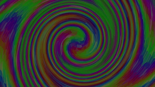 Colorful warp vortex twirl animation. 2D digital effect pattern