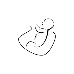midwife icon, baby save, midwife and baby