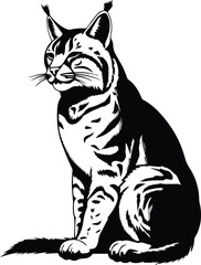 Fototapeta na wymiar Bobcat Logo Monochrome Design Style 