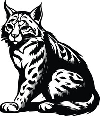 Bobcat Logo Monochrome Design Style
