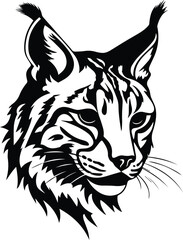Fototapeta na wymiar Bobcat Logo Monochrome Design Style 