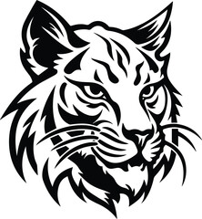 Bobcat Logo Monochrome Design Style
