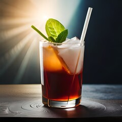 Mysteri&ouml;ser Minz-Mix: Ein Cocktail im ersten Sonnenstrahl | AI-Art