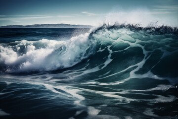 Fototapeta na wymiar water surfing wave liquid cool sea nature crash ocean blue. Generative AI.