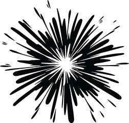 Fireworks Logo Monochrome Design Style
