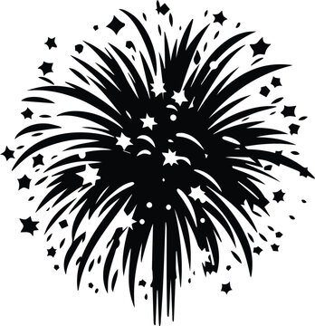 Fireworks Logo Monochrome Design Style
