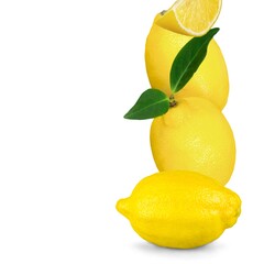 Fresh ripe juicy lemon fruits