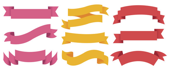 set of colorful ribbons