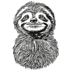 Cute kids hand drawn nursery poster with Sloth animal Sloths