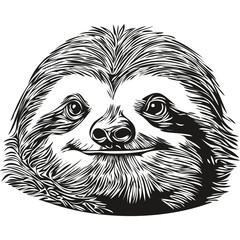 Cute kids hand drawn nursery poster with Sloth animal Sloths © Сергей Тарасюк