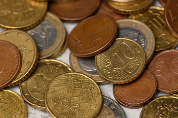 euro  coins top view 2