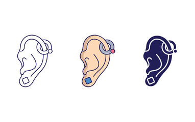 Outline Ear piercing vector icon