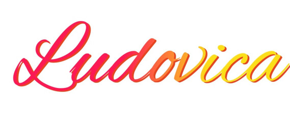 Ludovica - red and yellow color - female name - ideal for websites, emails, presentations, greetings, banners, cards, books, t-shirt, sweatshirt, prints
