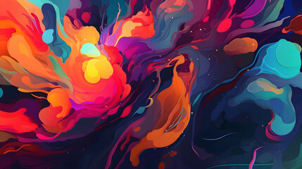 a colorful abstract painting with lots of colors, an abstract painting, space art, vibrant colors, vivid colors, wallpaper