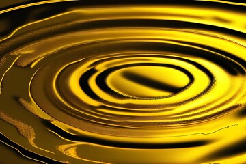golden color texture composition of circular ripples on water - generative ai
