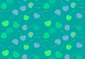 Cartoon summer fruit seamless cherry pattern for wrapping paper and fabrics and linens and kids clothes print