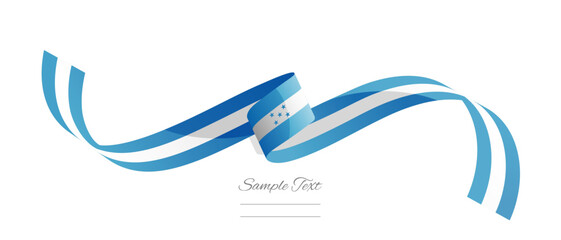 Honduran flag ribbon vector illustration. Honduras flag ribbon on abstract isolated on white color background