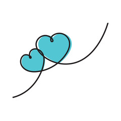 Isolated pair of heart shape Sketch style Vector