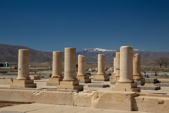 Columns in Palace of Cyrus, Pasargadae, Iran