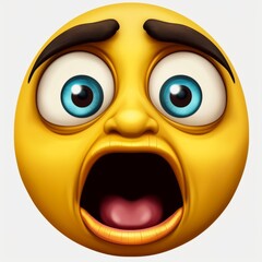 Fototapeta premium A digital illustration of a yellow emote face. Generative AI. 