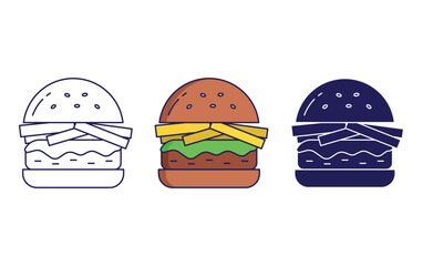 Fototapeta premium tasty burger vector icon