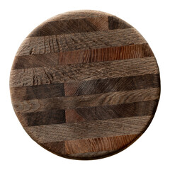Old brown round cutting board